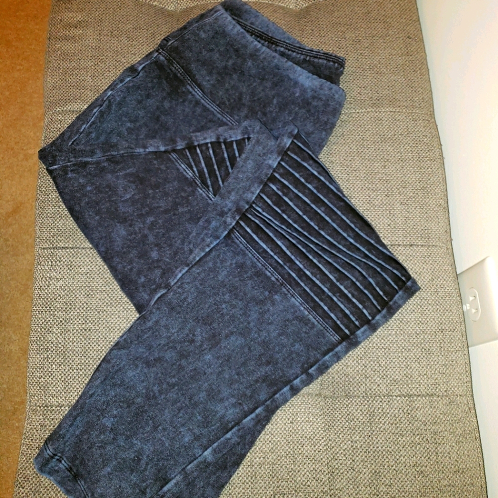 Moto Style Navy Leggings